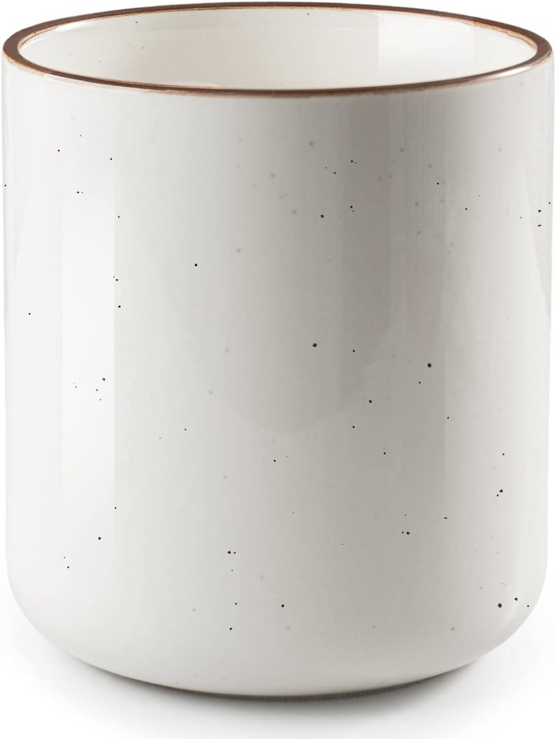 GET STAR Kitchen Utensil Holder, Large Ceramic Cooking Utensil Holder (H7.2” x W6.2”) for Kitchen Counter with Cork Mat at Bottom - Image 1